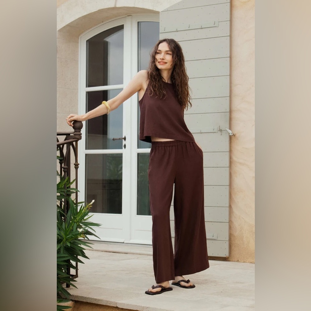 SCOUT LINEN PANT (CHOCOLATE CHERRY) - Z SUPPLY - Picture 2 of 4